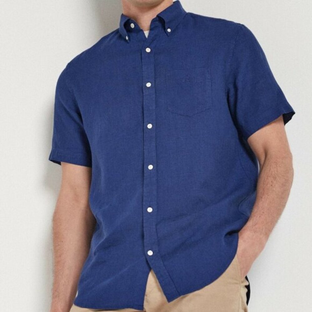 Daniel Cremieux Blue Short Sleeve Chest Pocket Button Down Shirt Size M